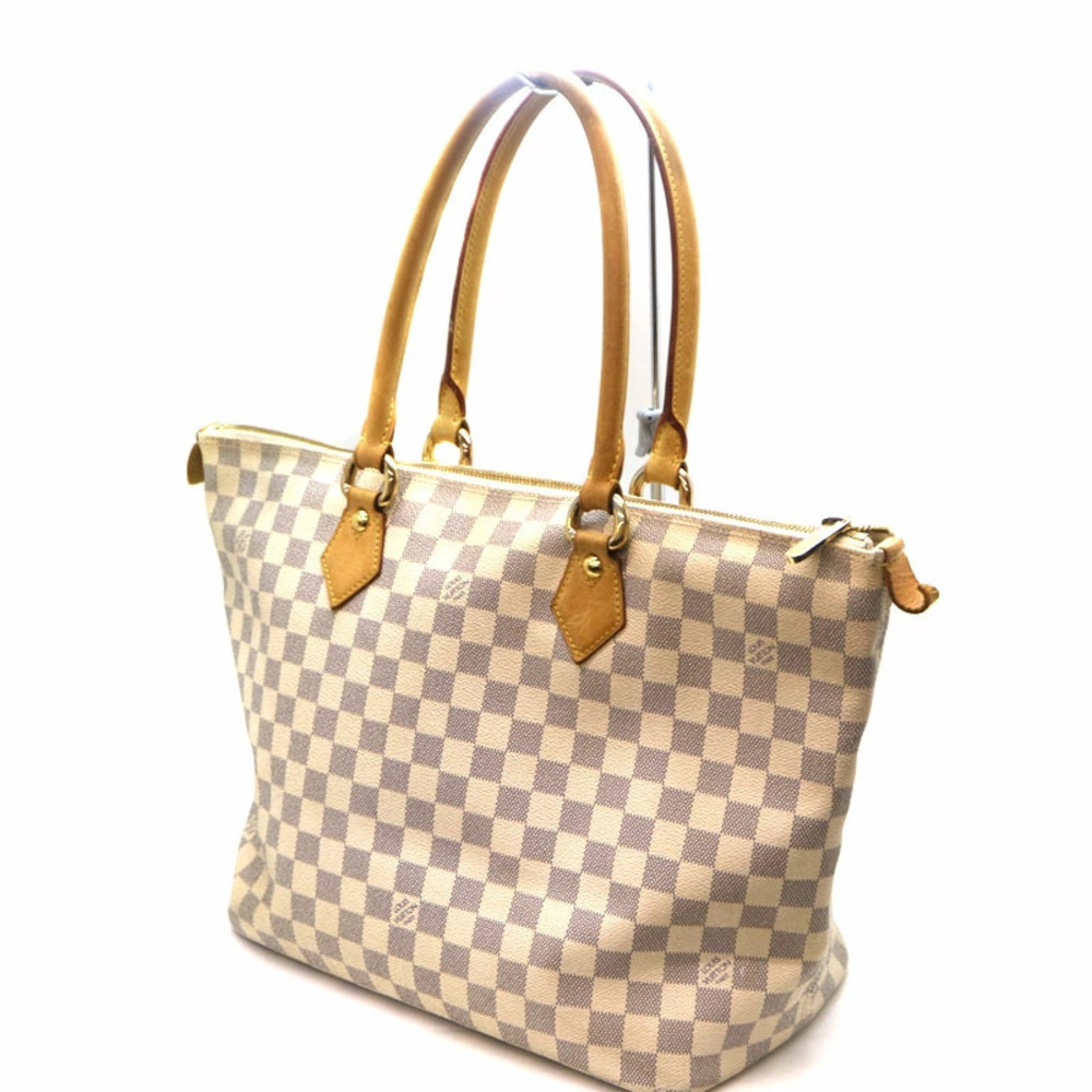 LOUIS VUITTON Saleya Tote Bag Damier Canvas Azur White LV